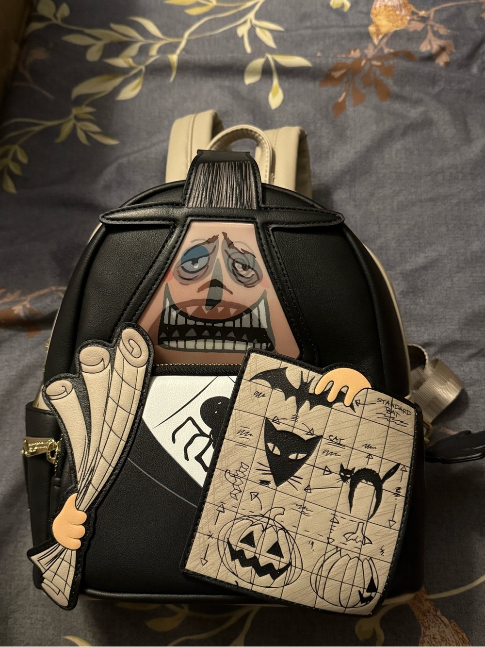 Loungefly Black & Cream Halloween Graphic Mini Backpack